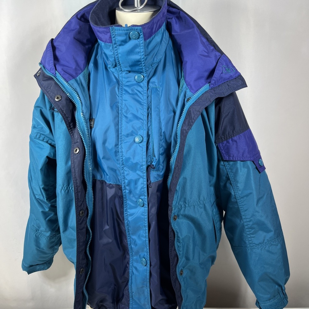 Columbia 3 In 1 Skidaddle Jacket Teal & Purple Interchangable Fleece Size Medium